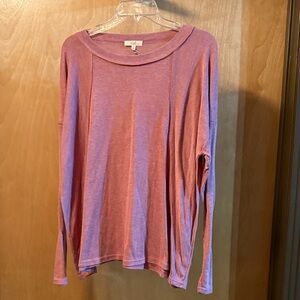 Easel Mauve Long Sleeve Top; Size L